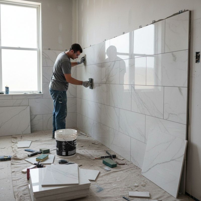 Marble Tile Floor Installation