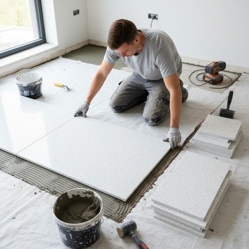 Travertine Floor Installation